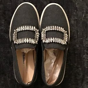 KARL LAGERFELD PARIS ERMINE2  EMBELLISHED SNEAKERS